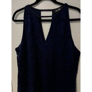 Sam Edelman Navy Blue Sleeveless Lace Dress Cocktail Formal‎ Party Size 14
